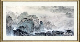施江城_高峡平湖图—三峡大坝合龙