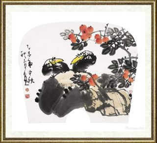 黄耿辛_花鸟扇面031