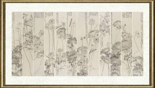 刘波_水墨荷花十二条屏