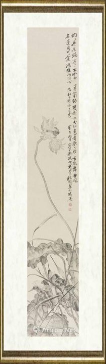刘波_水墨荷花十二条屏（三）