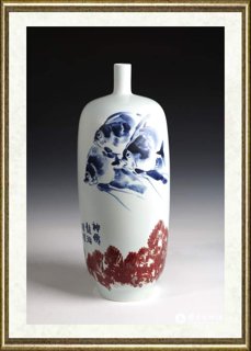 陈葆棣_青花釉里红《神仙畅游》瓶