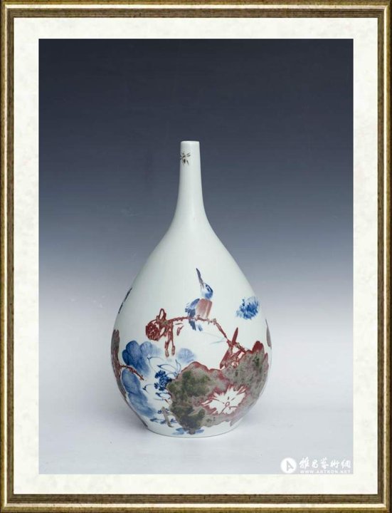 陈葆棣_青花釉里红《荷趣》