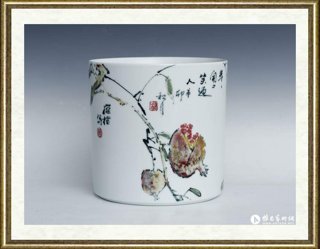 陈葆棣_高温颜色釉《笑迎人》笔筒
