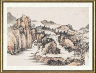 张仲平_秋山晓寺-家藏作品