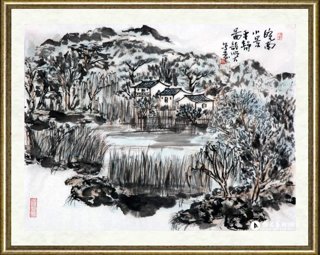 姚龙顺_皖南小景平静啚