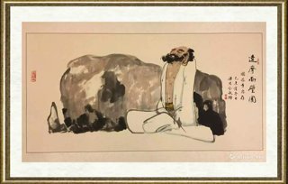 梁君令_达摩面壁图-赠国恩寺