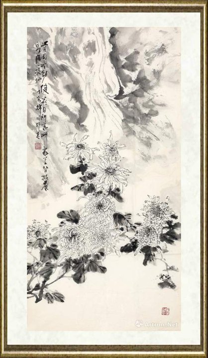 蔡瑜_菊花山水