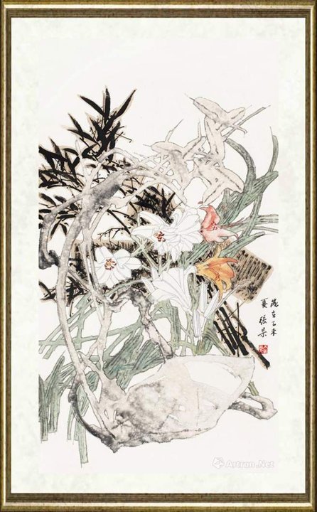张杲_行园百合