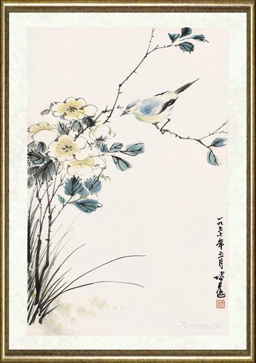 张仲平_花鸟图-安徽省博物院馆藏